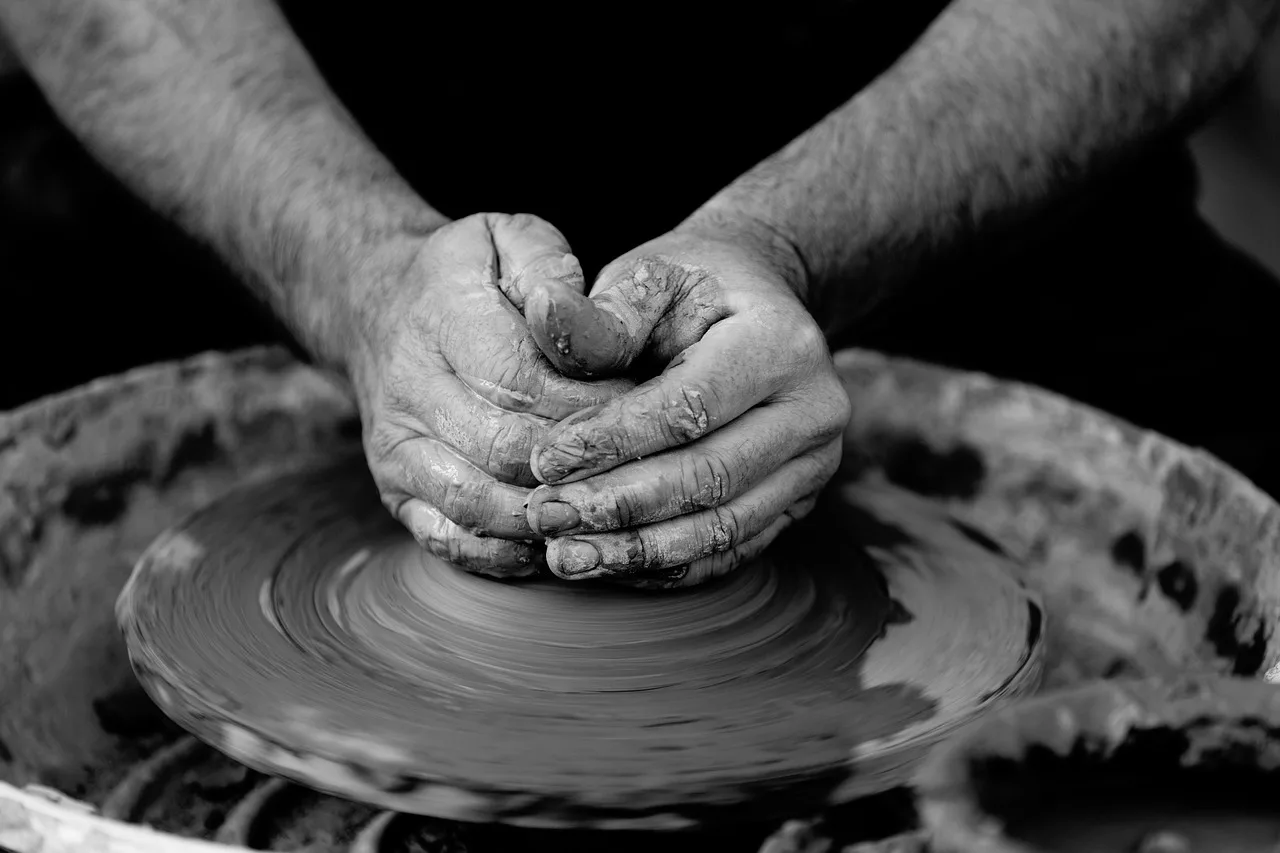 crafts, hobby, pottery, clay, wheel, guy, man, people, hands, pottery, pottery, pottery, pottery, pottery. Can community and campus pottery programs let you try a wheel first?
