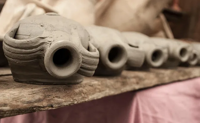 art, artist, pot, pottery, clay, handmade, hand. Home kiln setup materials: clay, cones, glaze and testing